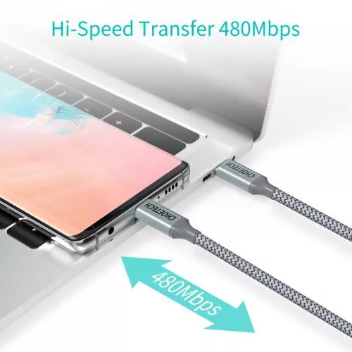 Cablu USB Type C PD 100W 1.8m Gri – Încărcare Rapidă și Transfer Date pentru MacBook, Telefon și Gadgeturi [2]