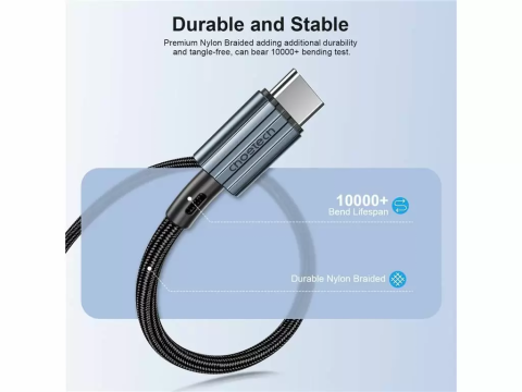 Cablu USB Type C - USB Type C PD 60W 3A 2m negru textil Choetech XCC-1015-BK [3]