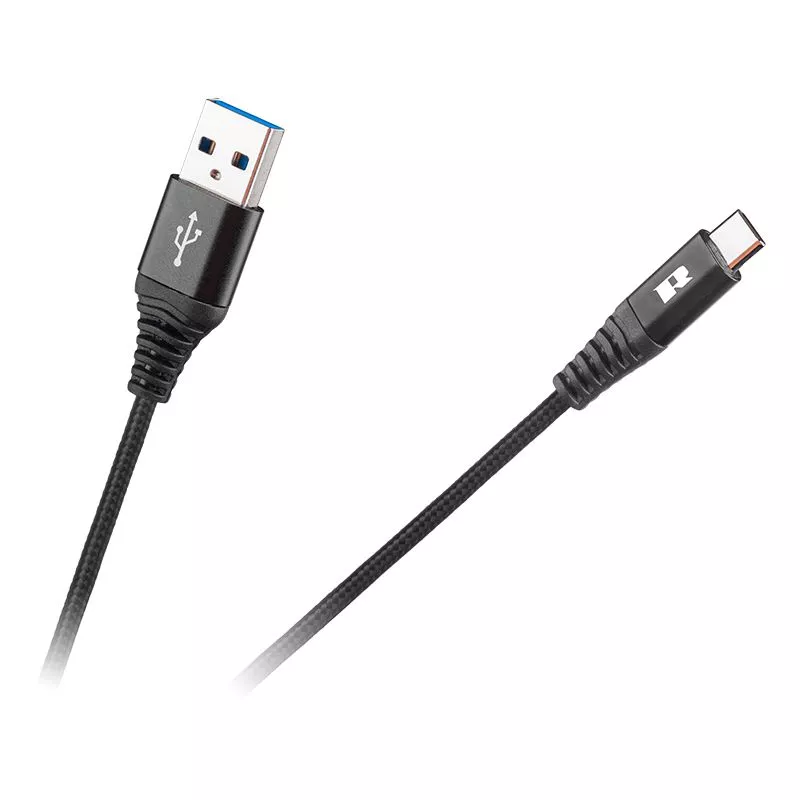 Cabluri telefon-tableta - Cablu USB - USB Type C REBEL 100cm negru 1m – IoElectronice.ro