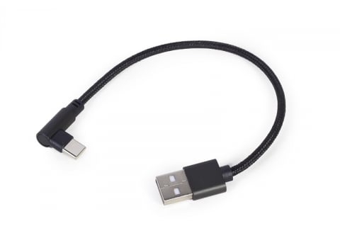 Cabluri telefon-tableta - Cablu USB 2.0 A la USB Type C în unghi, 0.2m, negru, Gembird CC-USB2-AMCML-0.2M – Conectivitate rapidă și fiabilă