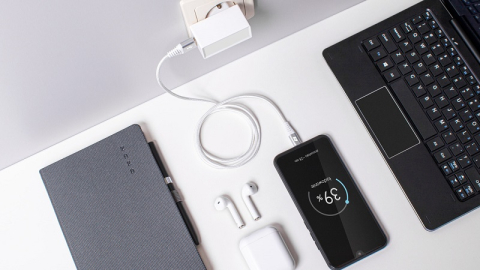 Cablu USB 2.0 A - USB Type C 0.5m alb panzat Rebel, conectori USB A și USB Type C, lungime 50 cm [1]