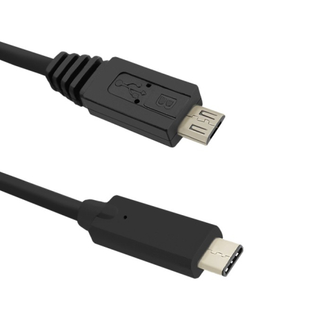 Cabluri telefon-tableta - Cablu USB2.0 B micro USB mufa tata - USB type C mufa tata 1.2m negru QOLTEC 50476 – IoElectronice.ro