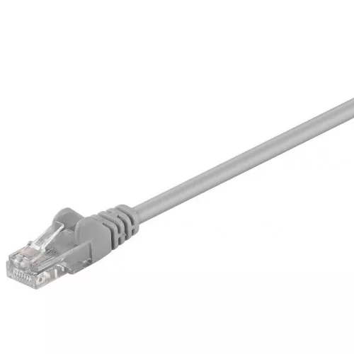 Cabluri - Cablu UTP 0.5m CAT5e 2x RJ45 gri Goobay, ecranat, 8P8C, pentru conexiuni Internet