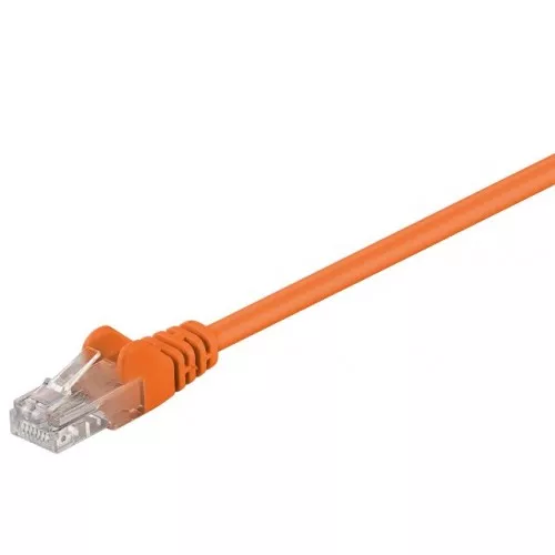 Cabluri retea RJ45 - Cablu UTP 1.5m portocaliu patchcord CAT5e 2x RJ45 CCA Goobay – IoElectronice.ro