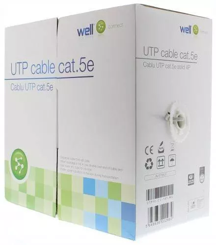 Cabluri retea RJ45 - Cablu UTP CAT5e 8 fire din cupru 0.49mm Well – IoElectronice.ro