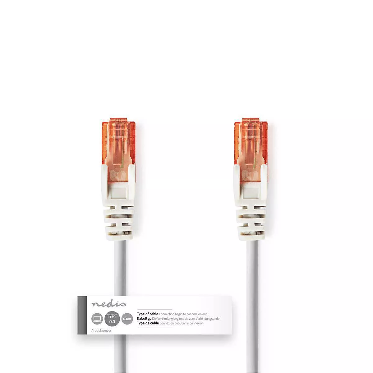 Cablu UTP CAT6 RJ45 tata - RJ45 tata 2m CCA, standard Cat 6, placat cu aur, brand Nedis, culoare gri. [2]