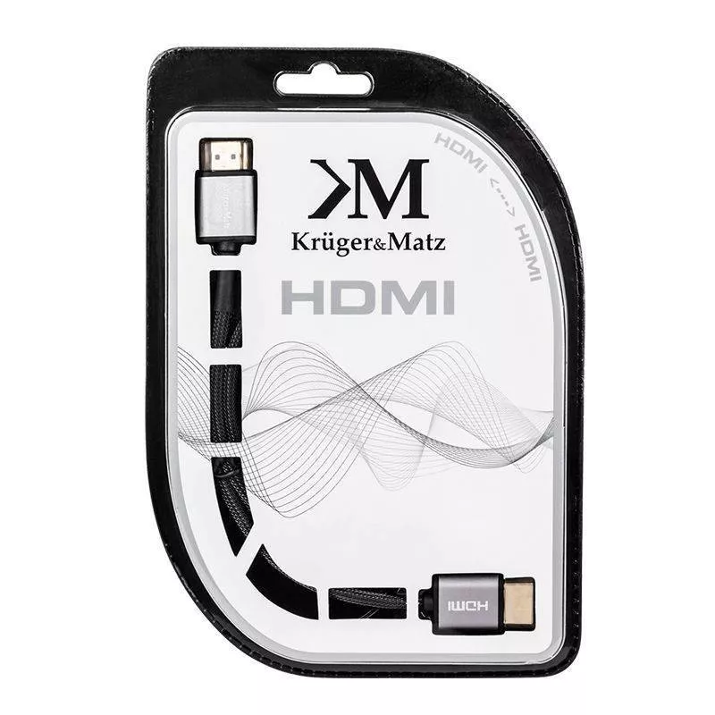 Cablu HDMI 4K 60Hz 1.8m Kruger&Matz cu conectori HDMI tata, placat cu aur, standard v2.0, cupru. [1]