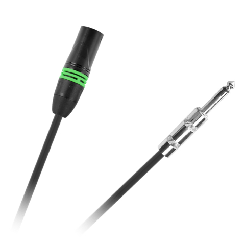 Cabluri XLR - Cablu XLR 3 pini tata - JACK 6.35 mm MONO tata 3m negru BST PRO – IoElectronice.ro