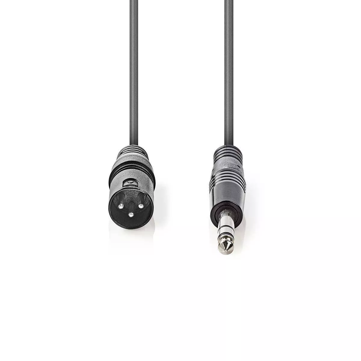 Cablul audio XLR stereo Nedis 3 pini - Jack 6.3 mm, 1.5m, gri, conexiune durabilă pentru instrumente și microfoane [1]