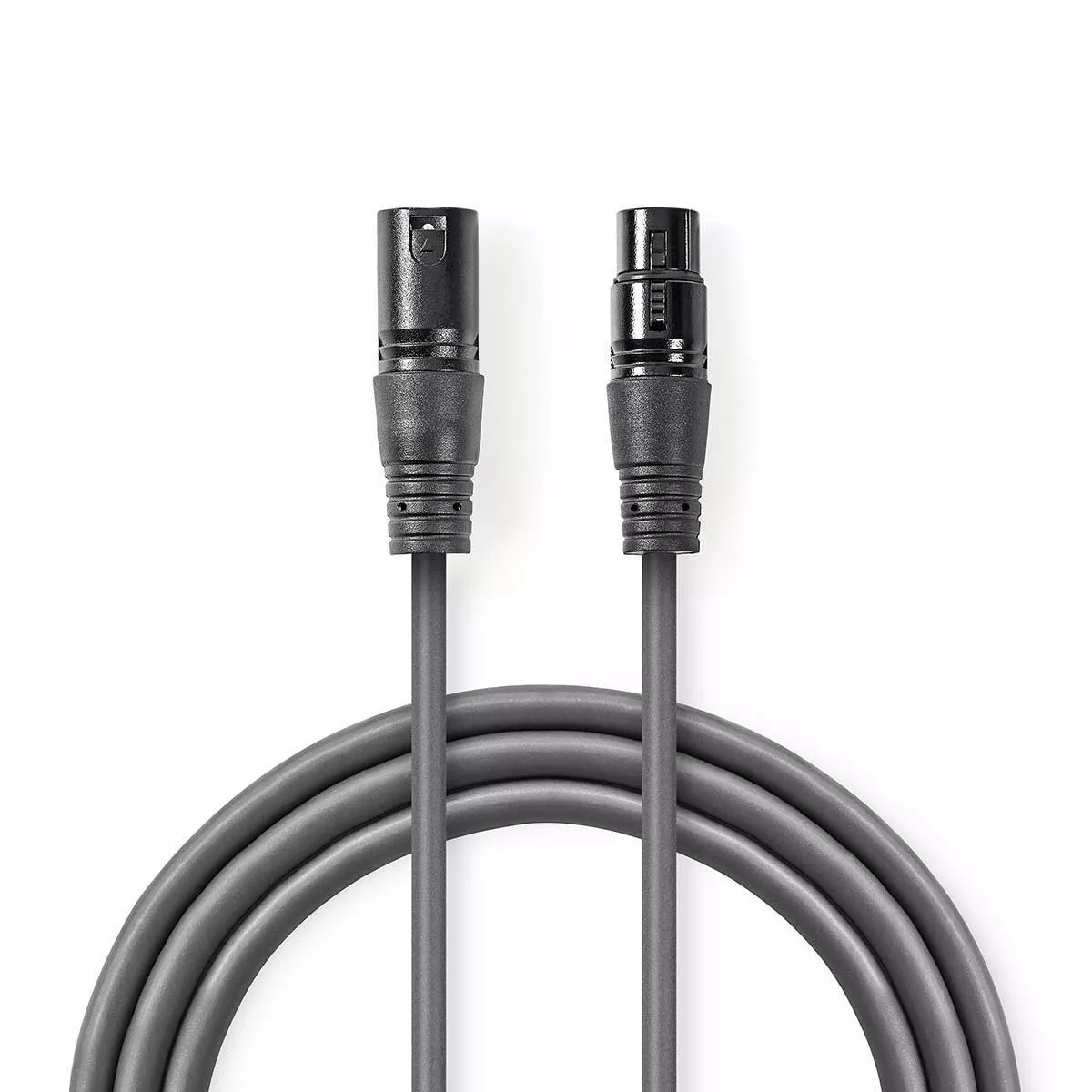 Cabluri XLR - Cablu XLR stereo Nedis XLR 3 pini tată - XLR 3 pini mamă 1.5m gri – IoElectronice.ro