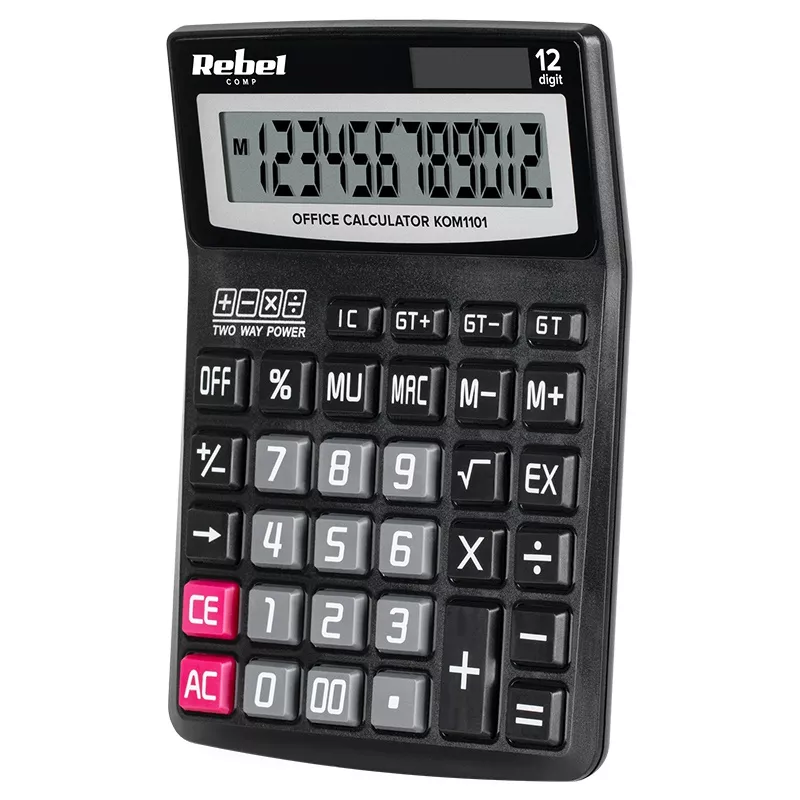 Calculator de birou 12 digiti OC-100 REBEL, culoare negru, garanție 24 luni persoane fizice, 12 luni persoane juridice [1]