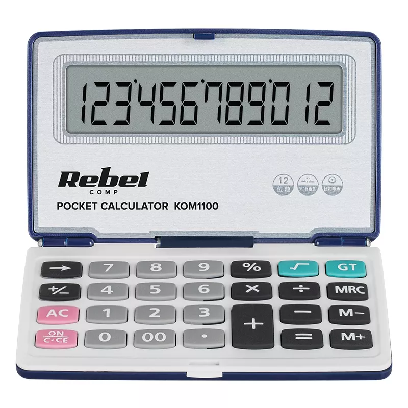 Calculatoare de birou - Calculator de buzunar 12 cifre PC-50 REBEL – Compact, funcții avansate, design pliabil, ușor de purtat