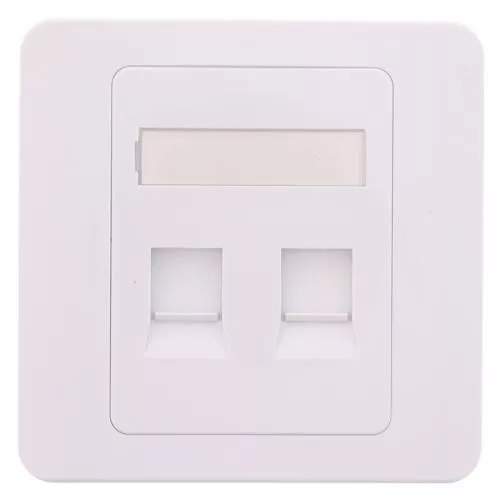 Mufe retea RJ45 - Capac priza RJ45 fara Keystone 2 porturi alb Well – IoElectronice.ro