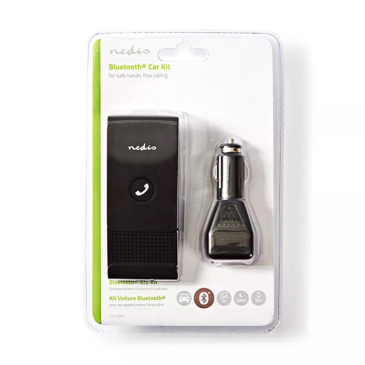 Car Kit auto Bluetooth Nedis BCC-300 prindere parasolar, accesoriu negru, convertor auto, 24 luni garanție [6]