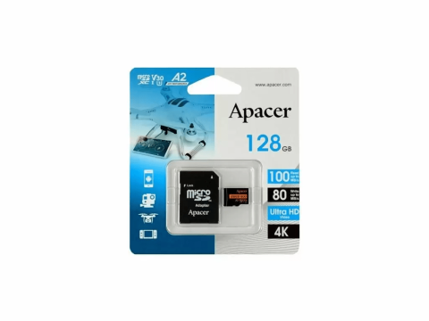 Card microSDXC UHS-I U3 V30 A2 Apacer 128GB R100 cu adaptor SD AP128GMCSX10U8-R – IoElectronice.ro [2]