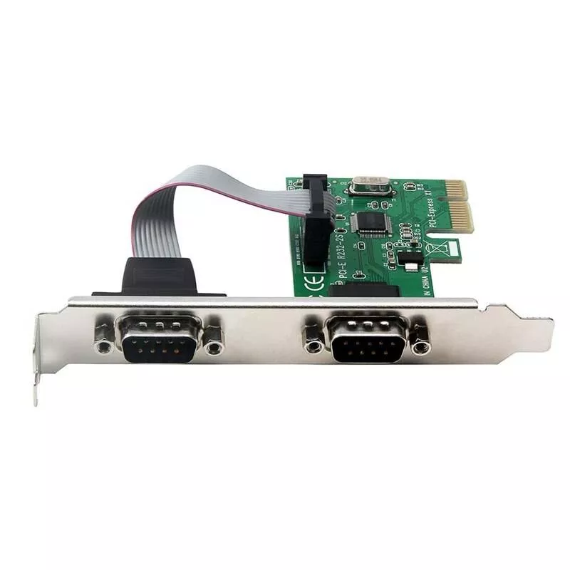 Adaptoare Serial - Card PCIE RS232 - Convertor PCI-E la 2x porturi SERIAL RS232 pentru PC