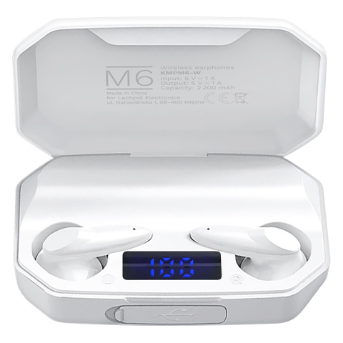 Casti bluetooth 5.1 M6 Kruger&Matz KMPM6-W alb, garantie 24 luni, compatibile cu dispozitive Bluetooth [2]