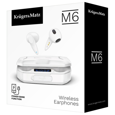 Casti bluetooth 5.1 M6 Kruger&Matz KMPM6-W alb, garantie 24 luni, compatibile cu dispozitive Bluetooth [5]