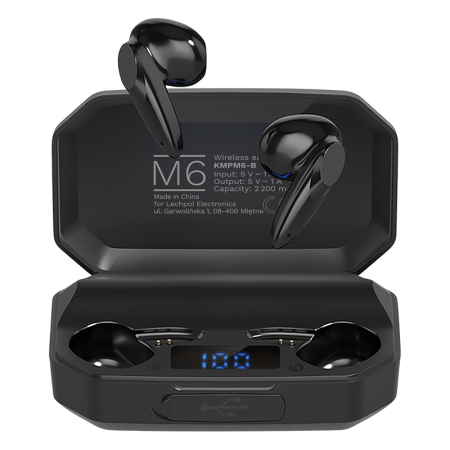Audio-video - Casti bluetooth 5.1 Kruger&Matz KMPM6-B negre cu garanție 24 luni pentru persoane fizice