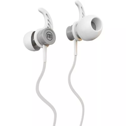 Casti - Casti in-ear Magneto Maxell 3.5mm alb-gri, microfon, cablu 1.27m – Perfect pentru zi cu zi