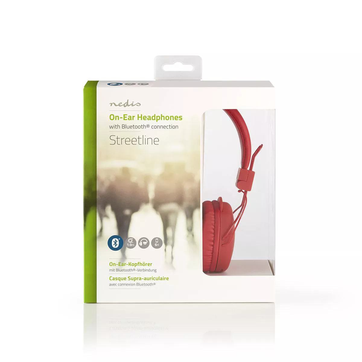 Casti multimedia Bluetooth NEDIS roșu model NEDIS-123, garanție 24 luni persoane fizice, conectivitate wireless. [3]