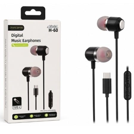 Audio-video - Casti Type-C H60 cu Microfon si Buton Apel - In-Ear