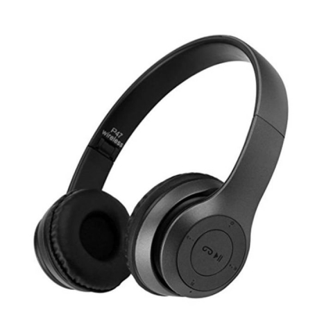 Căști wireless negru P 47 radio MP3 card microfon [2]