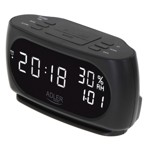 Ceasuri - Ceas alarmă afișare temperatură și umiditate AD1186 ADLER – IoElectronice.ro