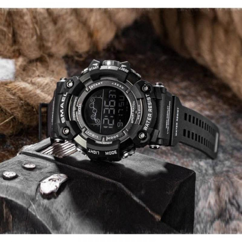 Accesorii Calatorie - Ceas Militar pentru Bărbați SMAEL, Impermeabil, LED, Culoare Negru – Durabil și Elegant pentru Aventuri