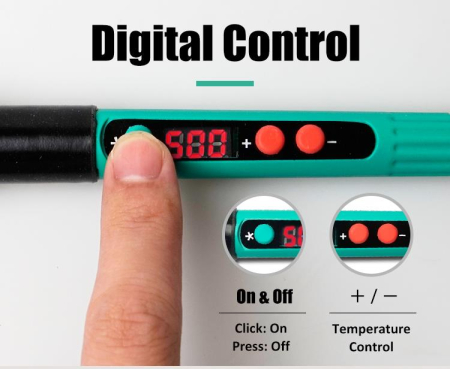 Ciocan de lipit 60W Pro'sKit SI-186F cu control temperatură, ideal pentru electronică și reparații. [5]