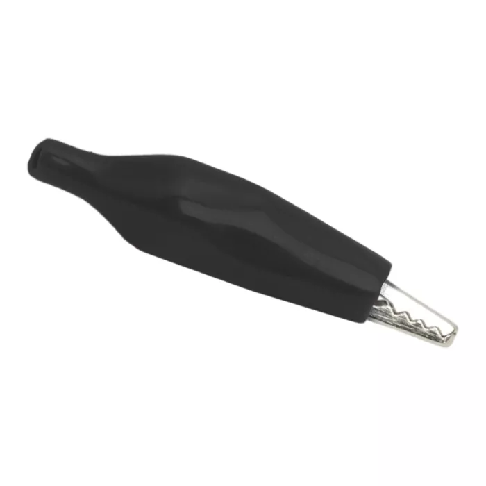 Mufe crocodil - Clema crocodil mediu negru 35mm 5A – IoElectronice.ro