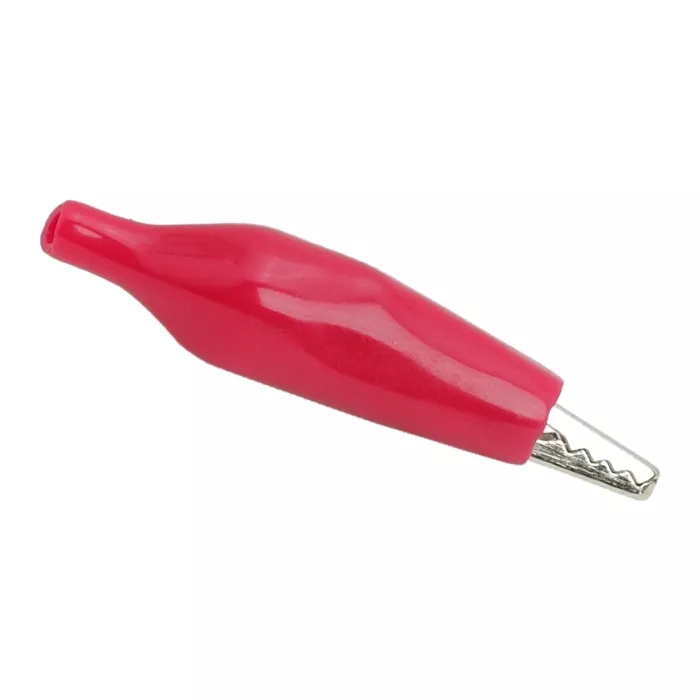 Mufe crocodil - Clema crocodil mediu rosu 35mm 5A – IoElectronice.ro