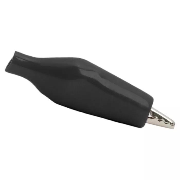 Mufe crocodil - Clema crocodil mini 28mm 5A negru – Izolație PVC, conexiuni sigure pentru proiecte electrice mici