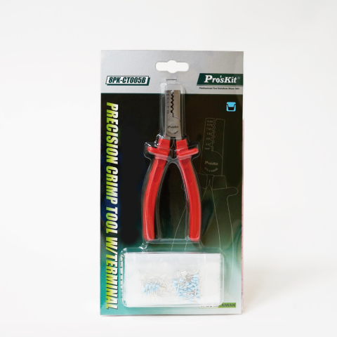 Cleste crimpare Pro'sKit 0.25-2.5 mm2 cu 200 buc manșon, model ergonomic, lungime 20 cm, utilizare pentru cabluri electrice. [2]