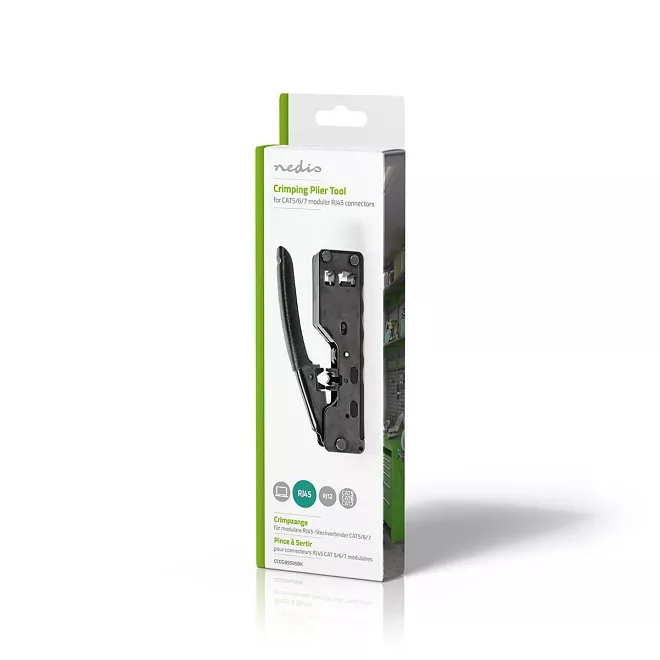 Clesțe de sertizare CAT5 CAT5e CAT6 CAT6a CAT7 RJ11 RJ12 RJ45 Nedis, 6P6C, 6P4C, 4P4C, 8P8C, negru [2]
