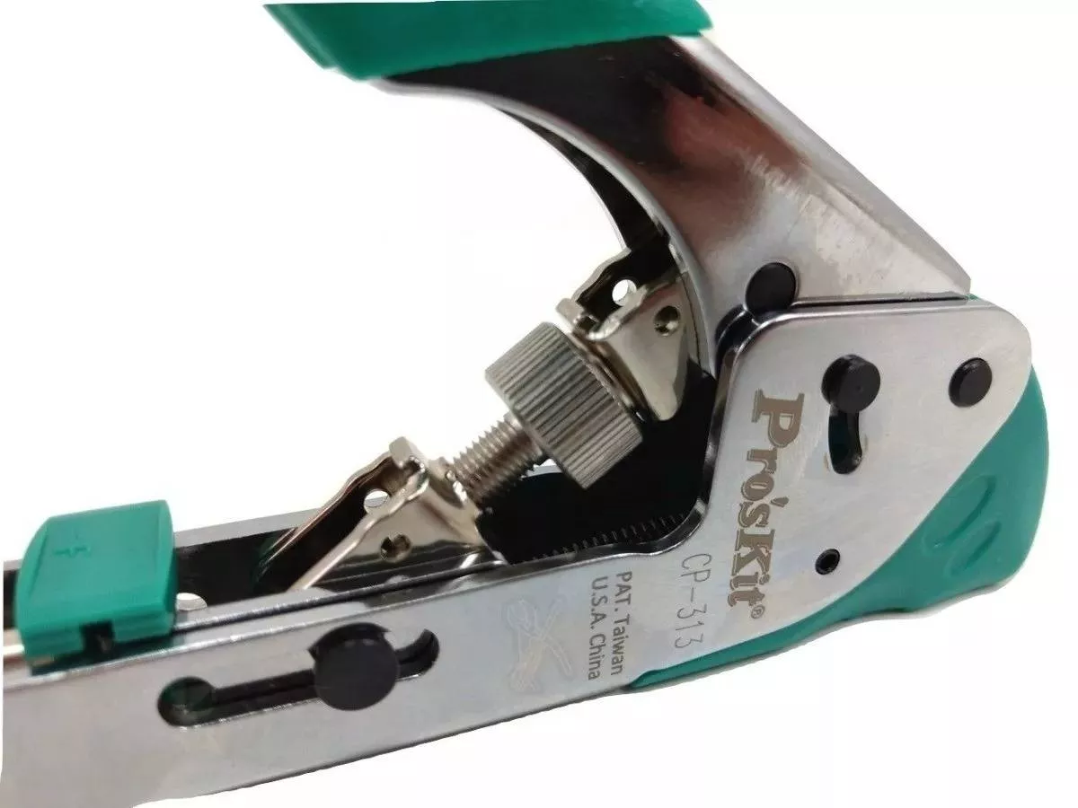 Cleste sertizat compresie RG58 RG59 RG6 Pro'sKit 22cm pentru conectoare coaxiale [1]