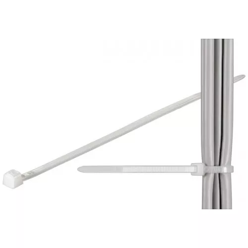 Fasete-bride-cleme - Coliere plastic de strangere cabluri 365x3.5 mm transparent interior-exterior 100buc Goobay – IoElectronice.ro