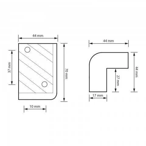 Colțar protecție difuzor OEM 70x44x44mm conector difuzor, garanție 24 luni persoane fizice [1]
