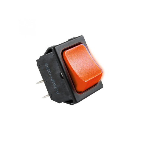 Intrerupatoare-Relee - Comutator 250V 10A 2 circuite 4 contacte cu bec roșu Somogyi Elektronic 32x26 mm