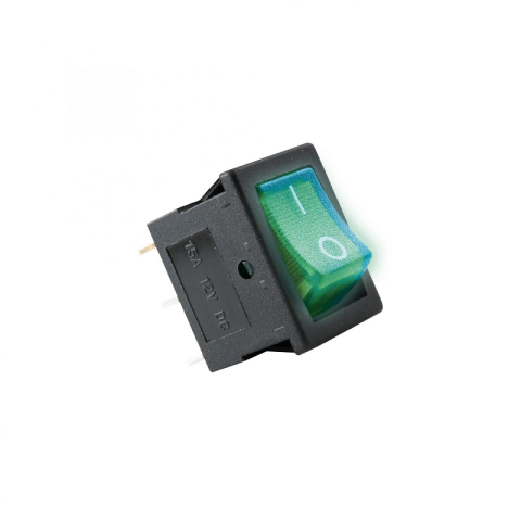 Intrerupatoare-Relee - Comutator basculant 1 circuit 2 poziții 12V 15A cu bec verde incastrare 19x13mm HOME – IoElectronice.ro
