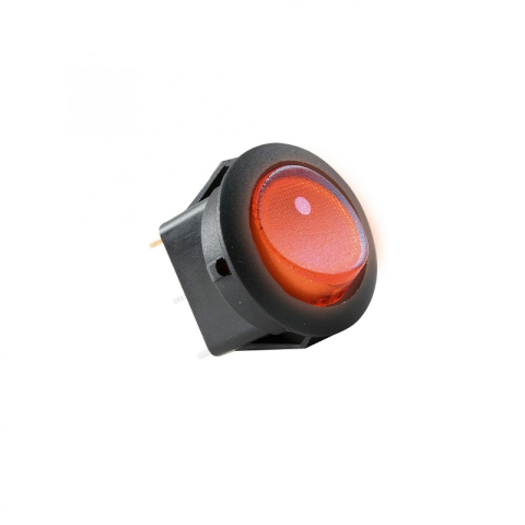 Electrice - Comutator basculant 12V 16A 1 circuit 2 poziții cu bec roșu încastrare 20mm HOME