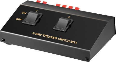 Adaptoare difuzor - Comutator difuzor 2x boxe 200W, conectare simplă, pentru amplificator și boxe multiple Goobay