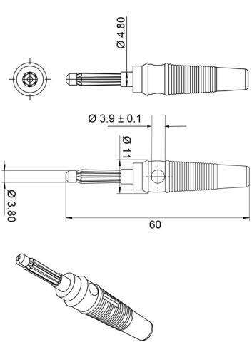 Conector banana tata roșu 4mm cauciuc moale Goobay 11459 pentru conexiuni electrice sigure [1]