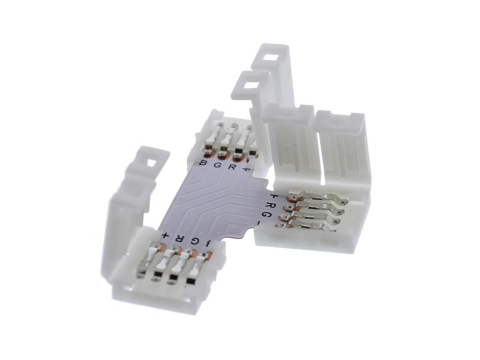Conector banda LED RGB PCB forma T 1buc Well, tip bec LED, culoare albă, compatibilitate cu benzi LED RGB [1]