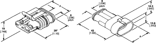 Conector cablu Superseal 1.5 IP67, 2 pini, mufa mamă, TE Connectivity, durabil și sigur pentru aplicații industriale [5]
