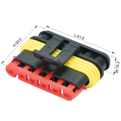 Conector cablu Superseal 1.5 mama mufa 6 pini IP67 TE Connectivity 282090-1 pentru aplicații industriale [2]
