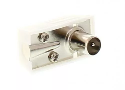 Conectica - Conector coaxial tata plastic cotit WELL