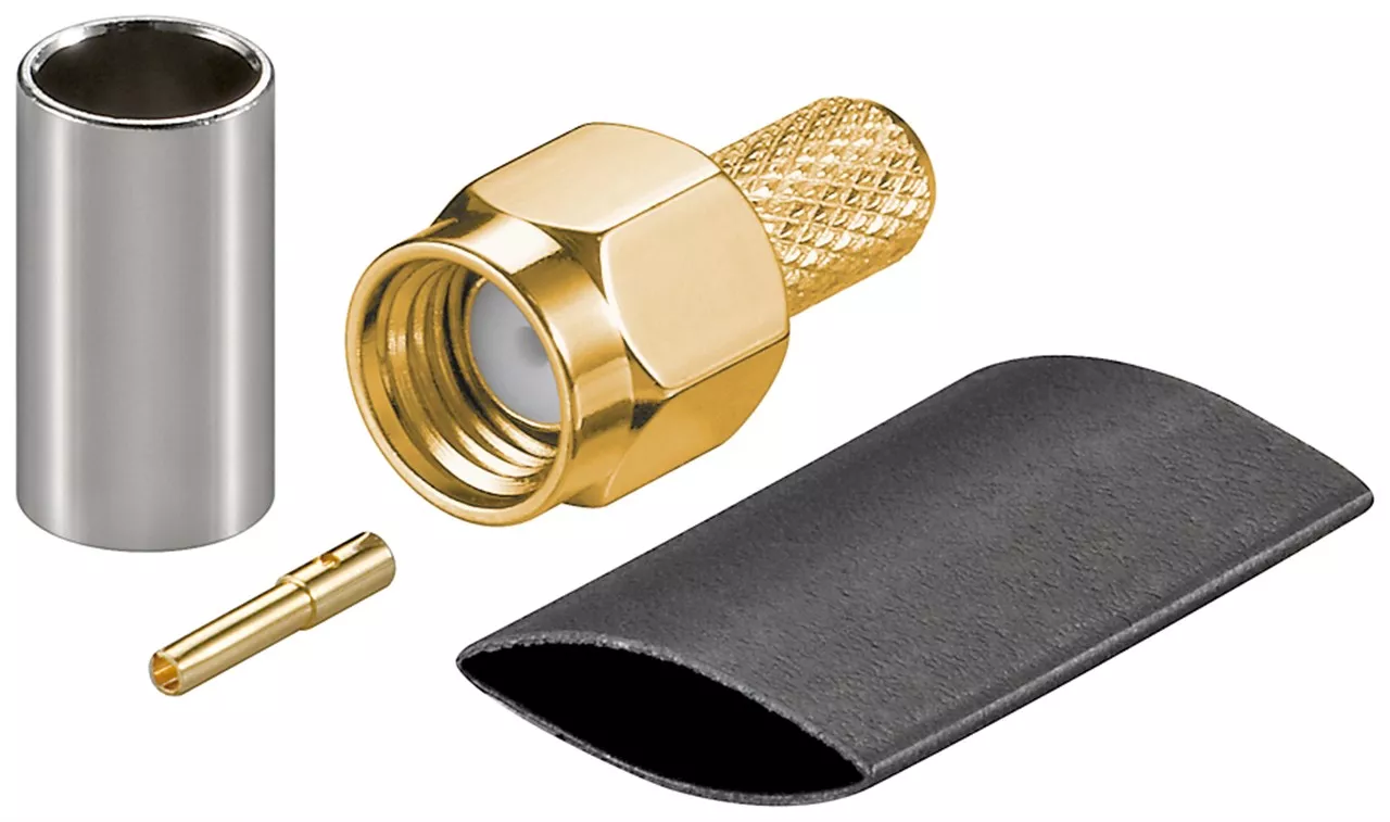 Mufe SMA - Conector RP-SMA tata cu sertizare RG58 Goobay – IoElectronice.ro