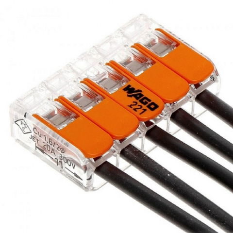 Conector slim MYF 5X4mm2 WAGO 221-415 pentru conexiuni electrice sigure și rapide [1]