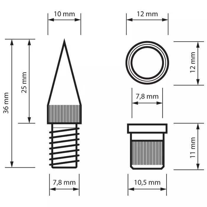 Contacte ascuțite metal negru pentru difuzor OEM, picior boxă, garanție 24 luni, conector difuzor. [1]